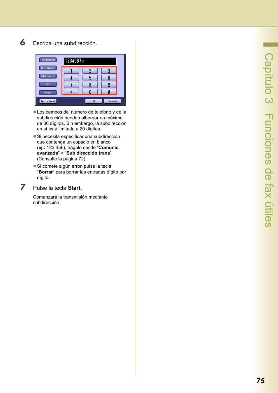 Capítulo 3 funciones de fax útiles | Panasonic DPC266 Manual del usuario | Página 75 / 230