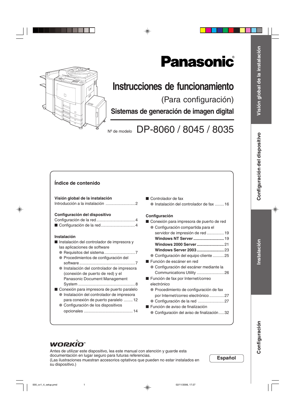 Panasonic DP8060 Manual del usuario | Páginas: 36