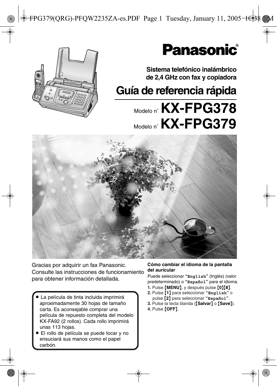 Panasonic KXFPG378 Manual del usuario | Páginas: 28