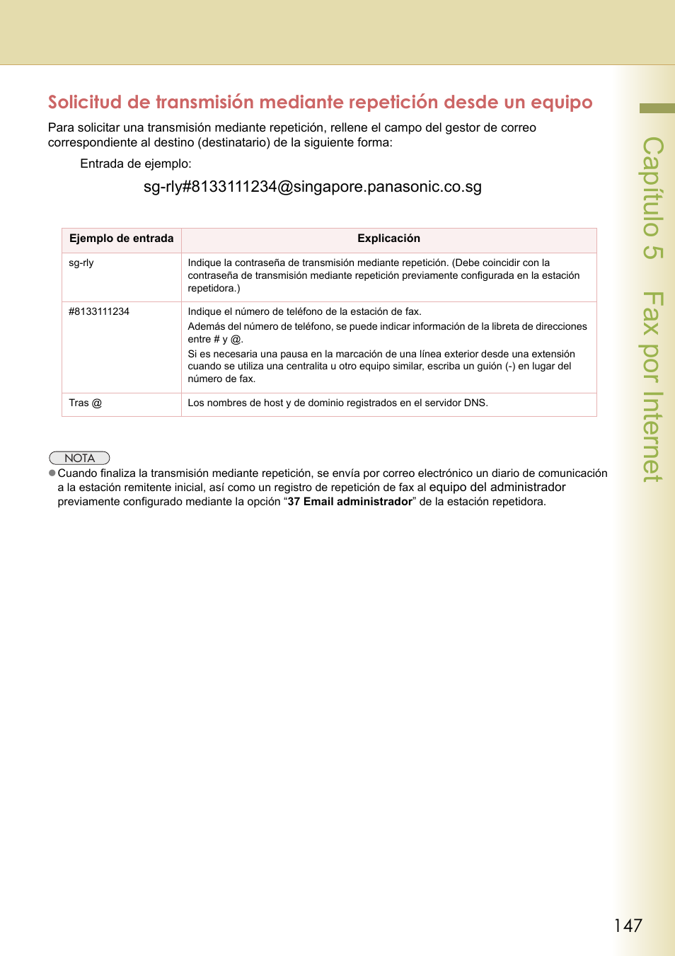 Capítulo 5 fax por internet | Panasonic DPC322 Manual del usuario | Página 147 / 218