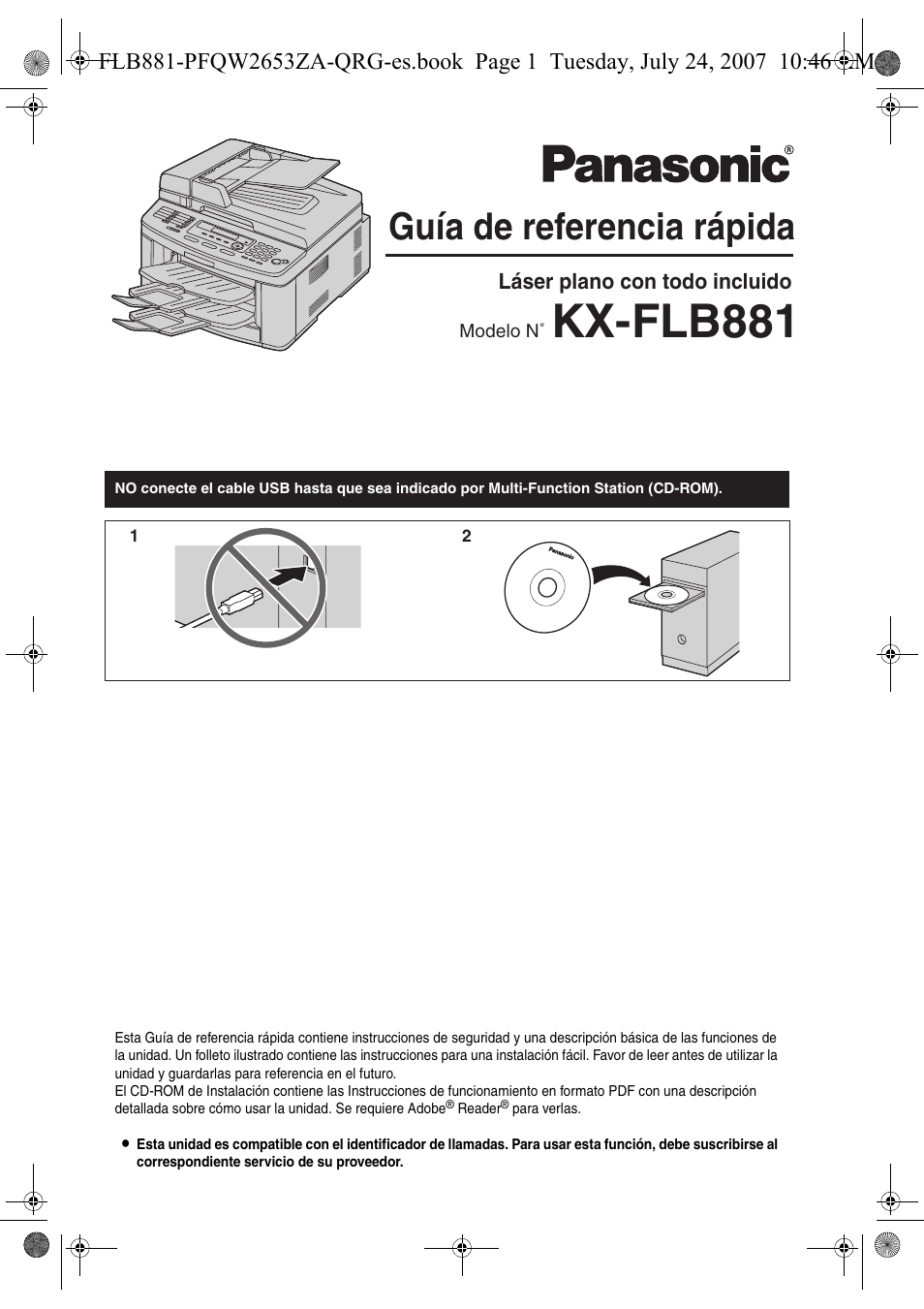 Panasonic KXFLB881 Manual del usuario | Páginas: 20