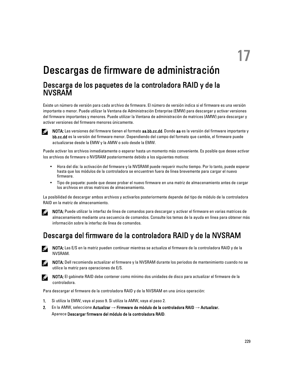 Descargas de firmware de administración | Dell PowerVault MD3220 Manual del usuario | Página 229 / 257