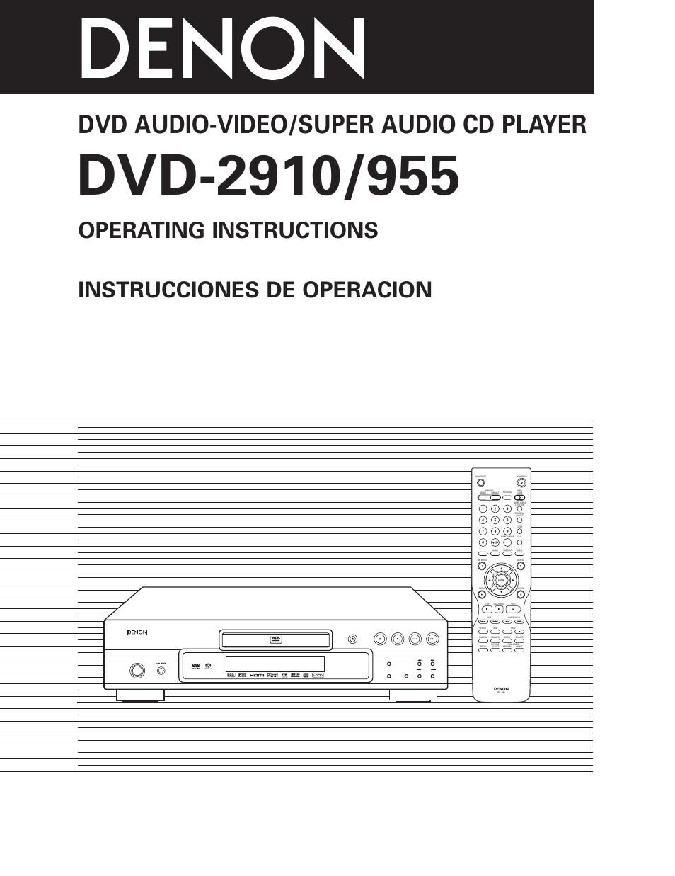 Denon DVD-2910/955 Manual del usuario | Páginas: 78