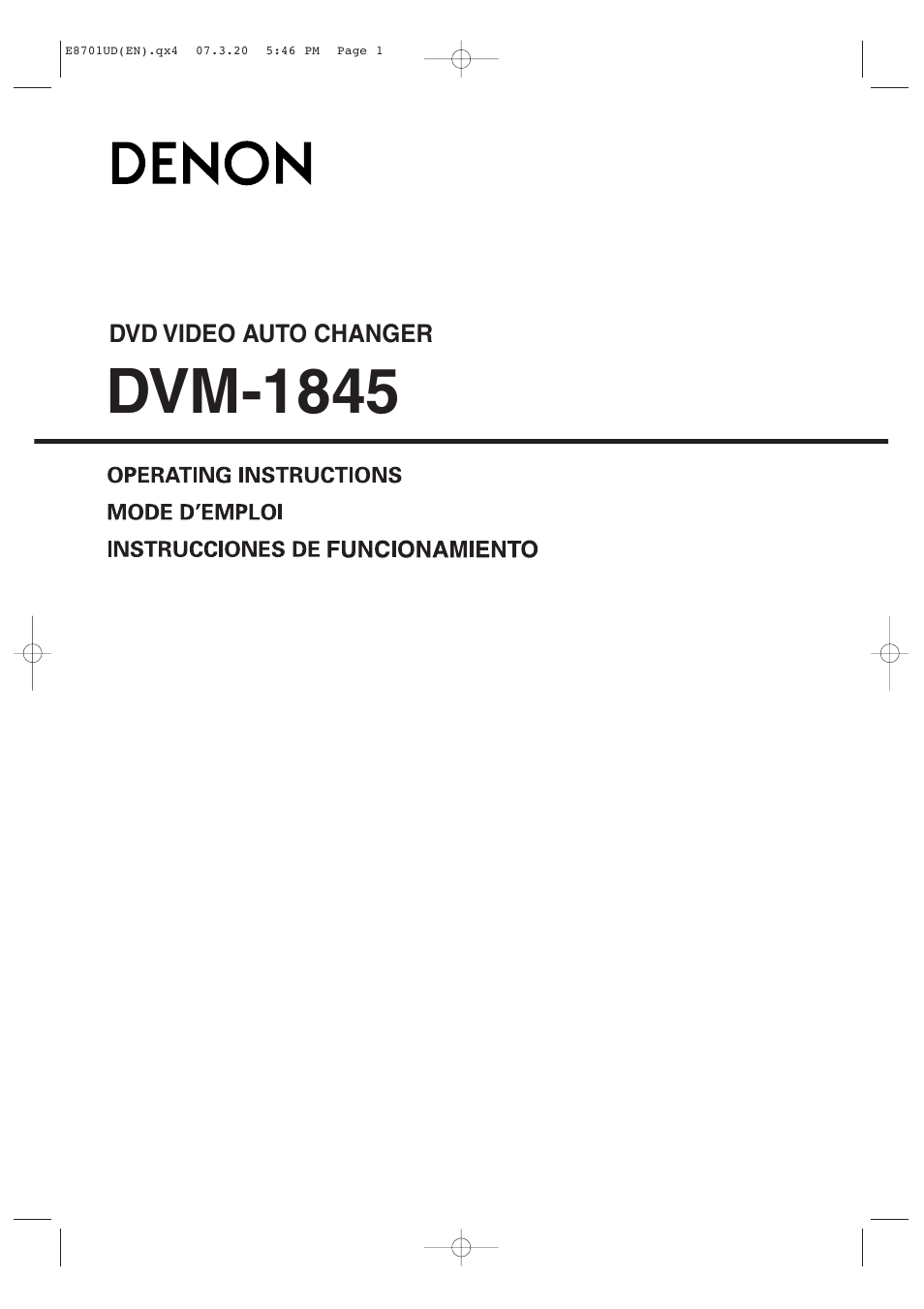 Denon DVM 1845 Manual del usuario | Páginas: 37