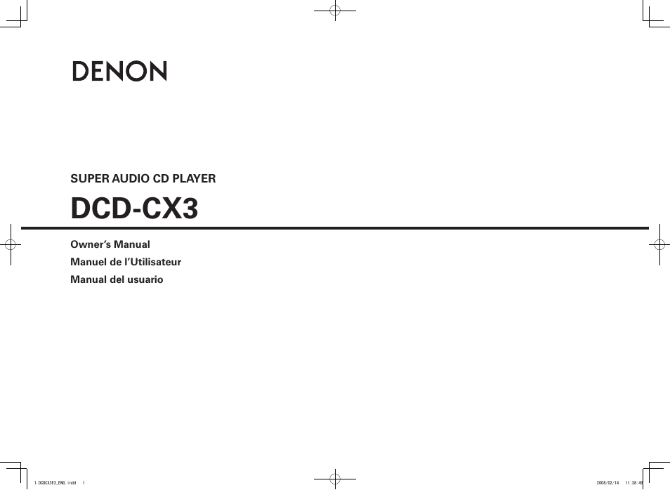 Denon DCD-CX3 Manual del usuario | Páginas: 19