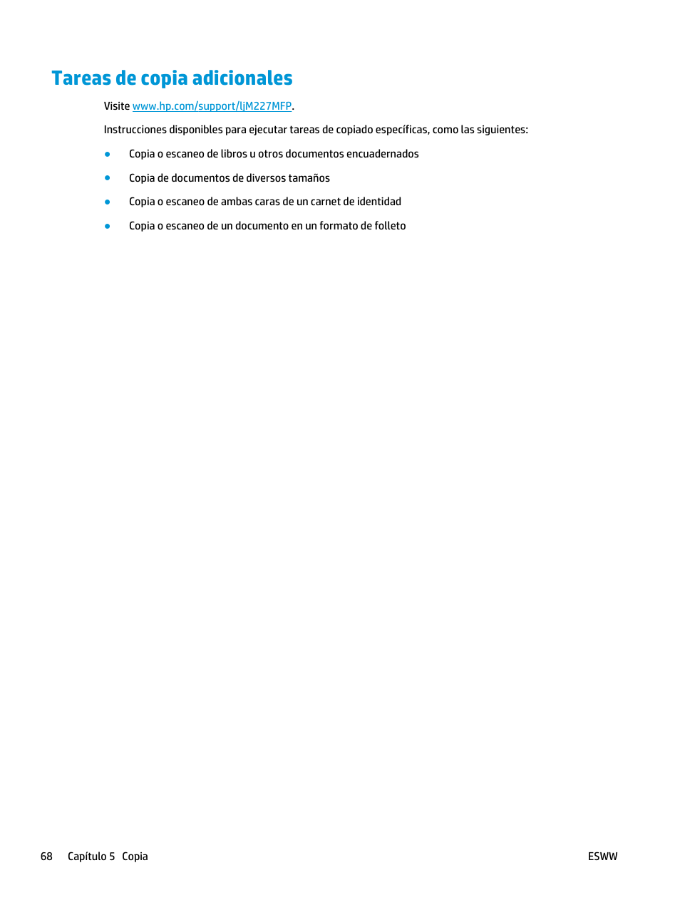 Tareas de copia adicionales | HP LaserJet Pro MFP M227fdw Manual del usuario | Página 80 / 212