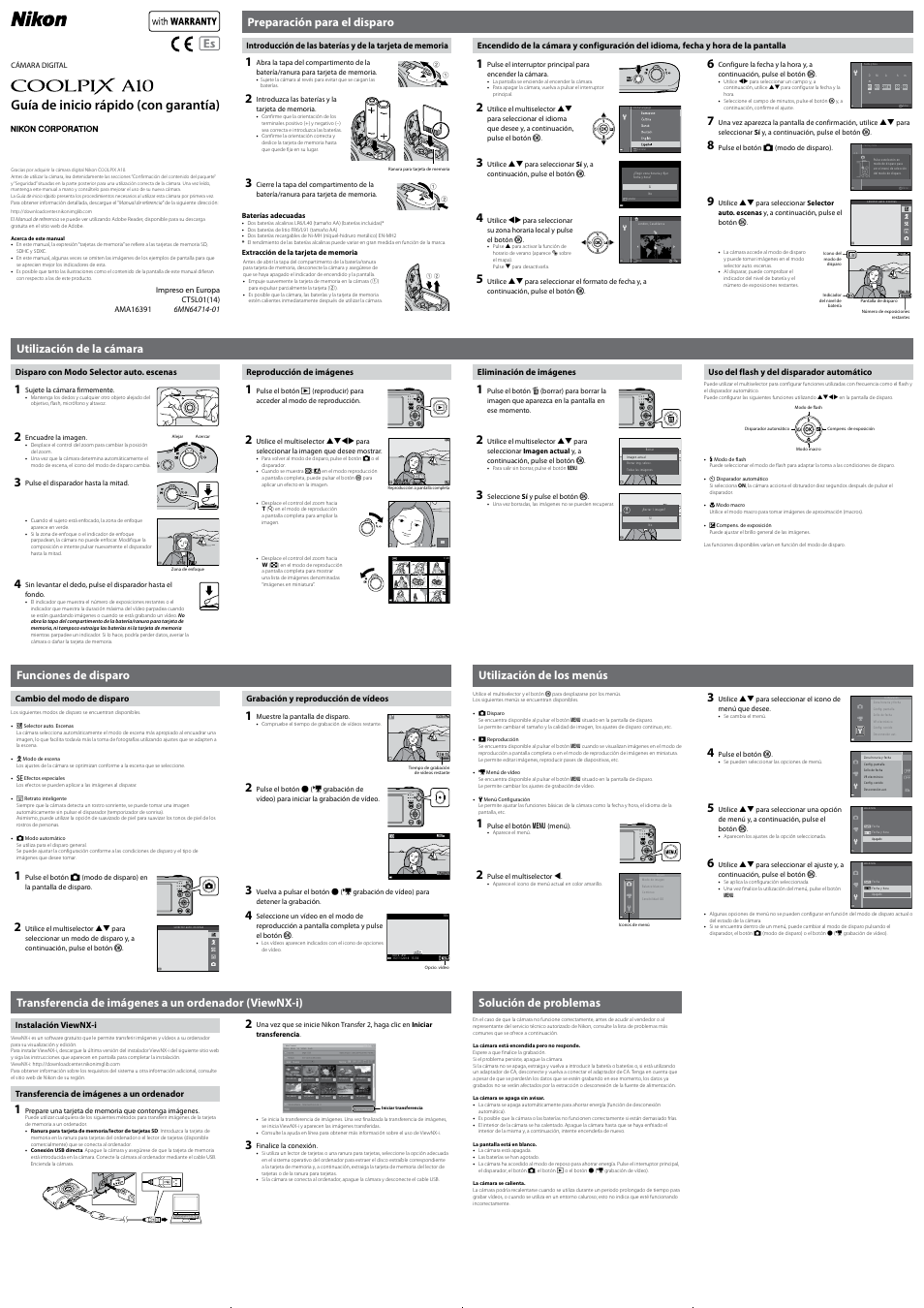 Nikon Coolpix A10 Manual del usuario | Páginas: 2