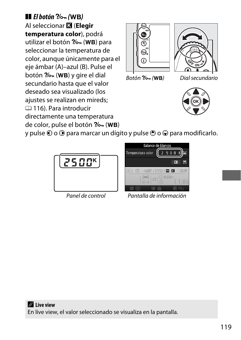 El botón l ( u ) | Nikon D7200 body Manual del usuario | Página 143 / 420