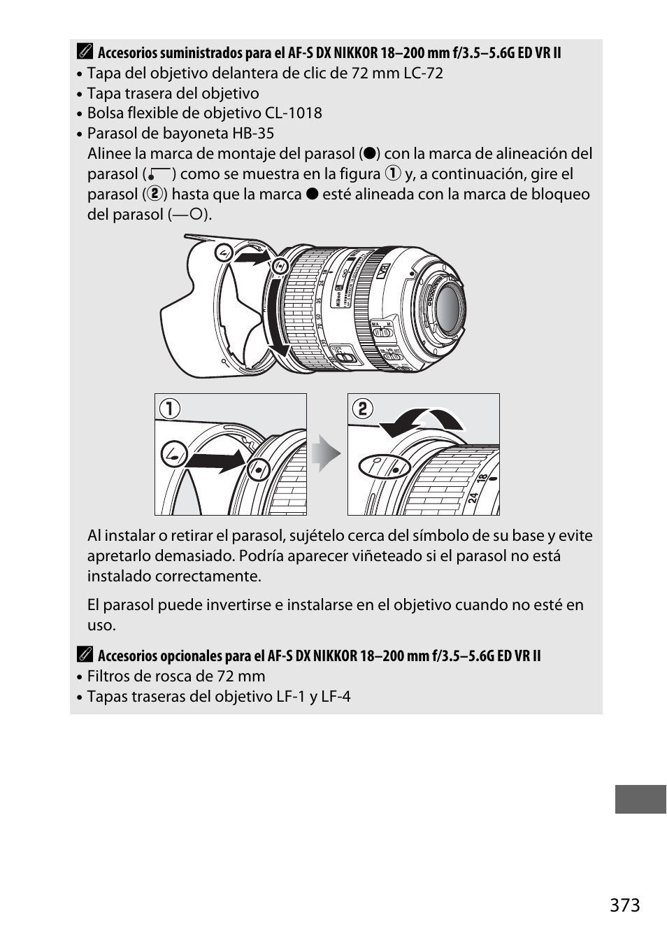 373 a | Nikon D7200 body Manual del usuario | Página 397 / 420
