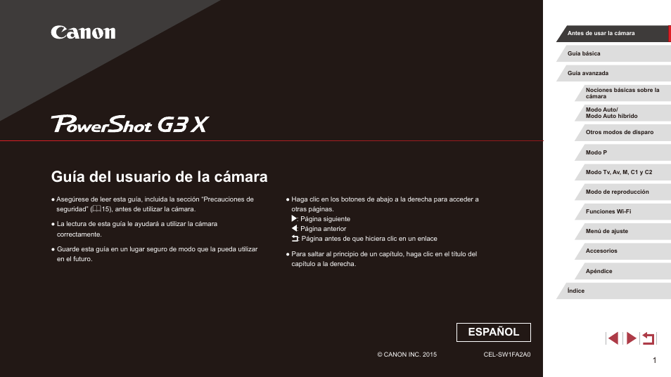 Canon PowerShot G3 X Manual del usuario | Páginas: 219