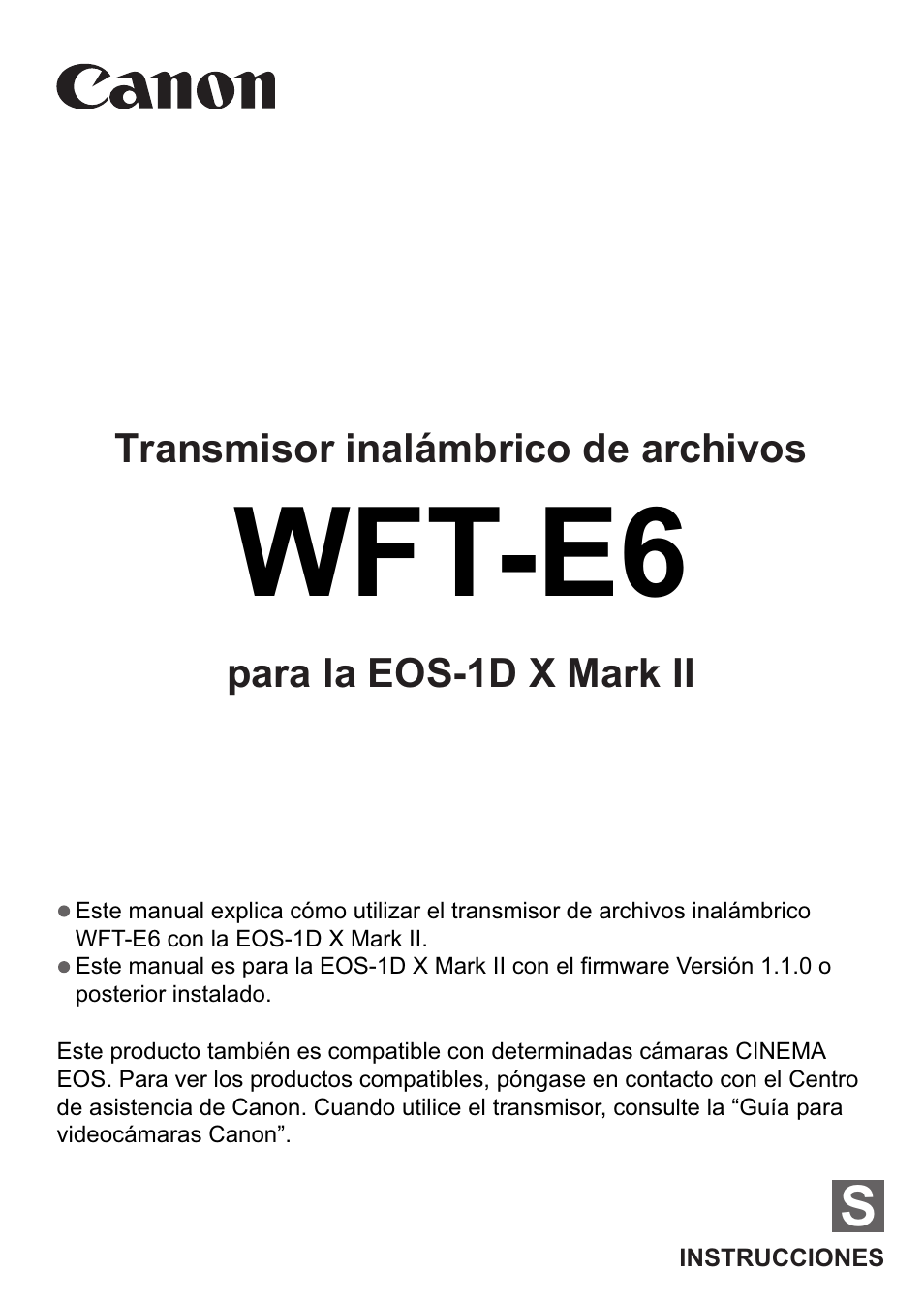 Canon EOS 1D X Mark II Manual del usuario | Páginas: 152