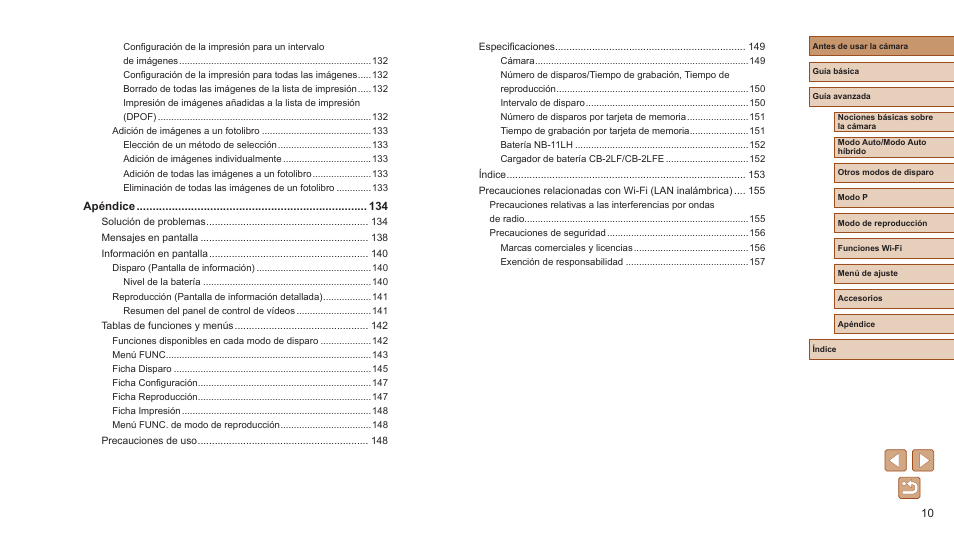 Apéndice | Canon IXUS 285 HS Manual del usuario | Página 10 / 157
