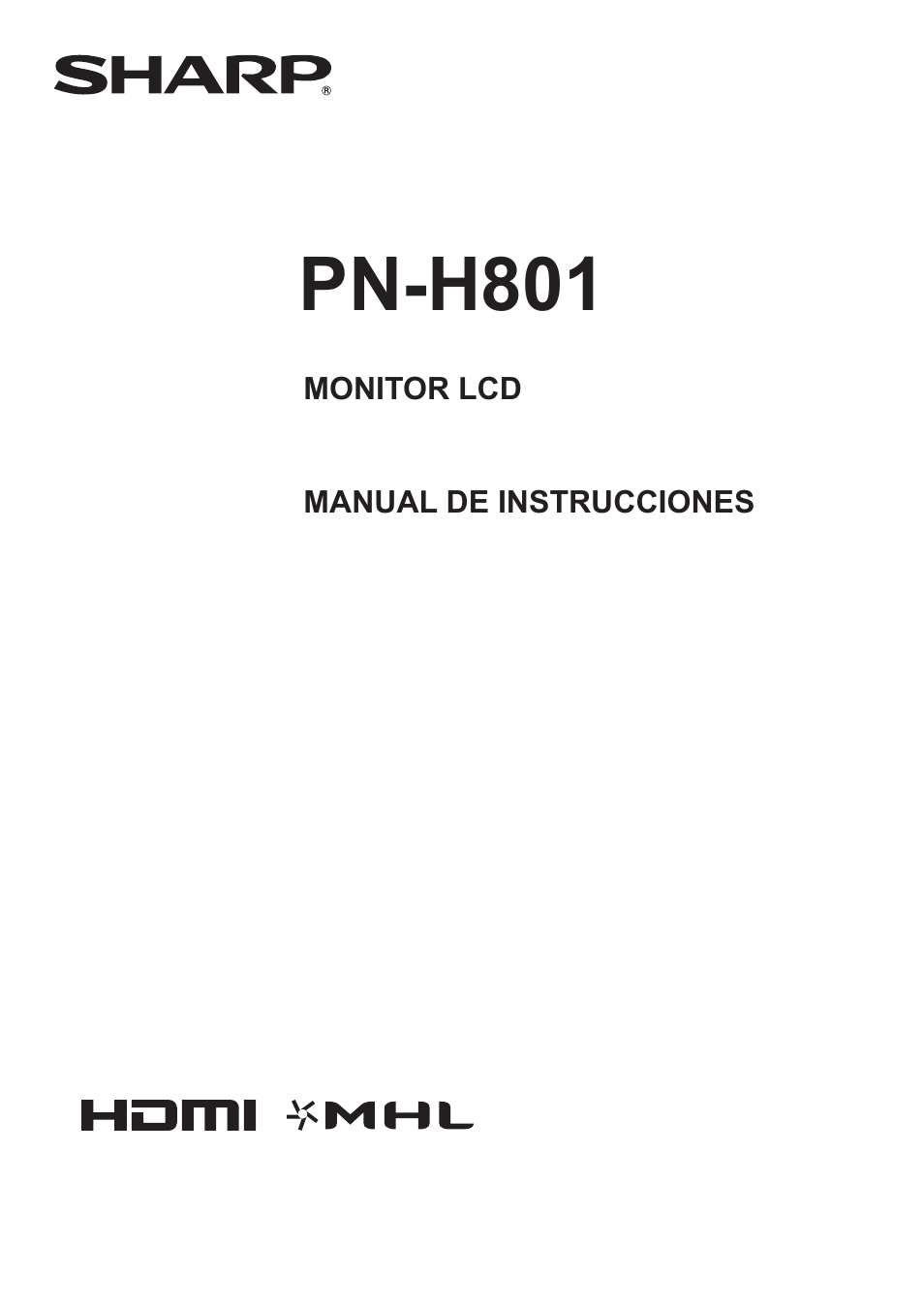 Sharp PN-H801 Manual del usuario | Páginas: 53