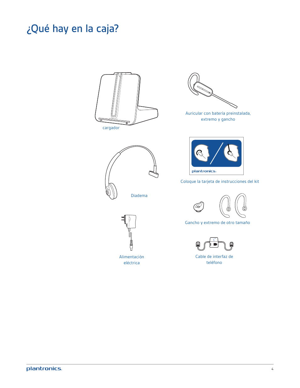 Qué hay en la caja Plantronics CS540 Manual del usuario Página 4 /