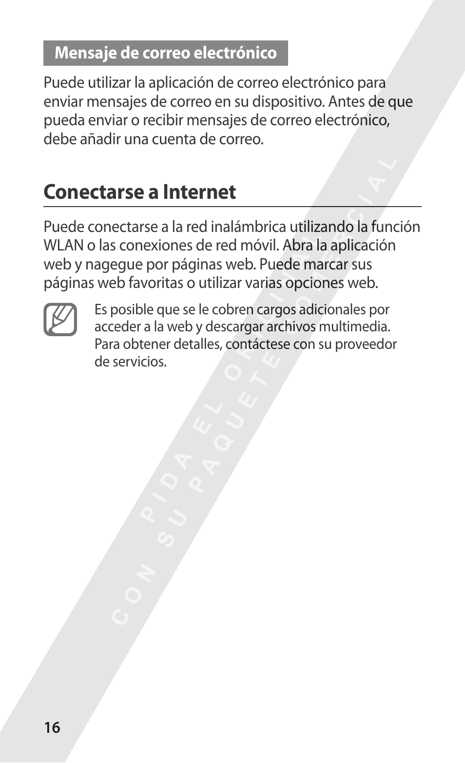la seguridad semestre tempo Conectarse a internet | Samsung GT-S5570I Manual del usuario | Página 16 /  30 | Original