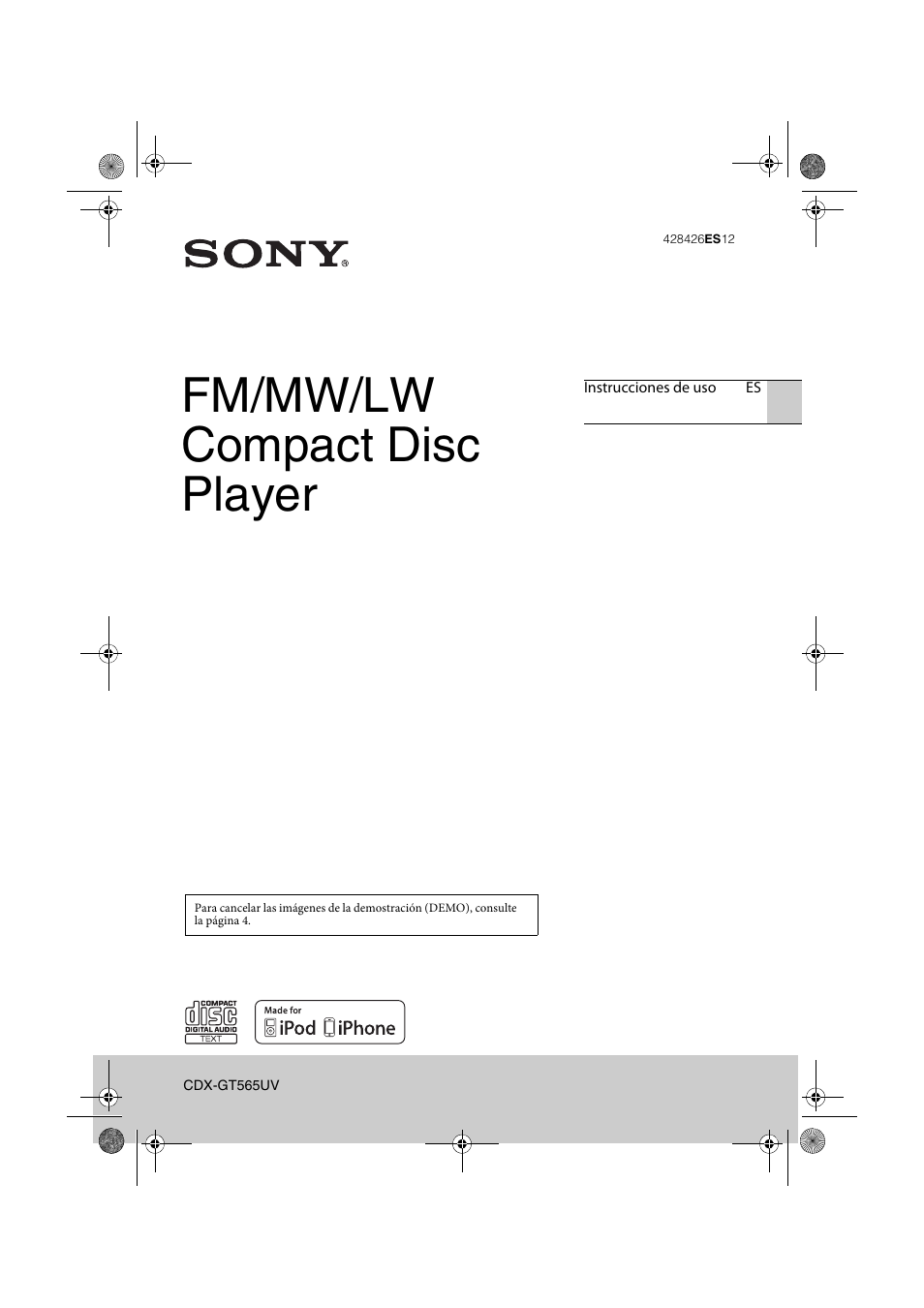 Sony CDX-GT565UV Manual del usuario | Páginas: 28