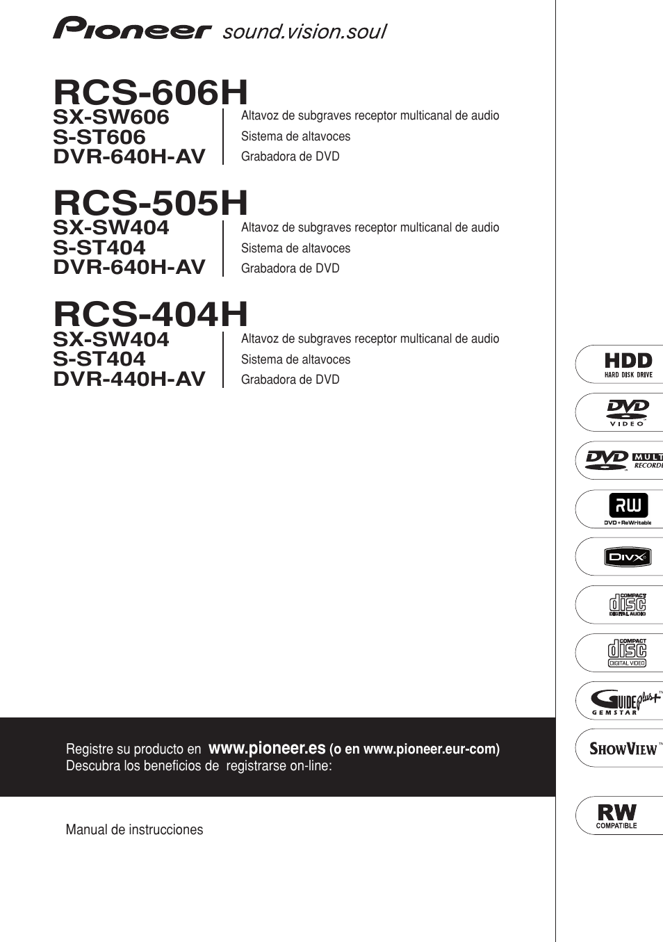 Pioneer RCS-404H Manual del usuario | Páginas: 152