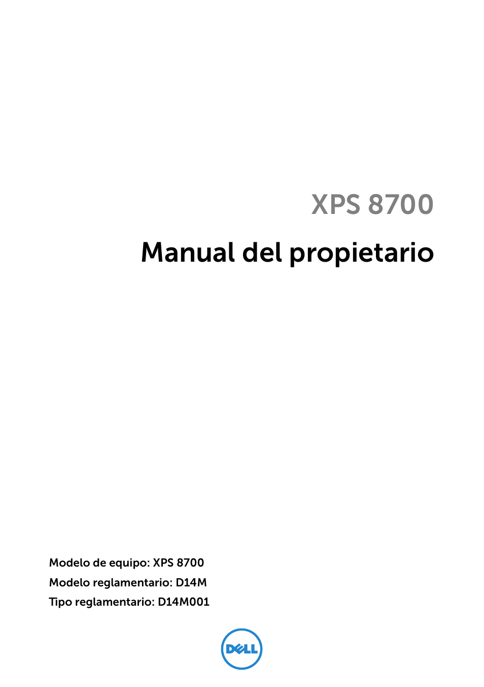 Dell XPS 8700 (Mid 2013) Manual del usuario | Páginas: 91