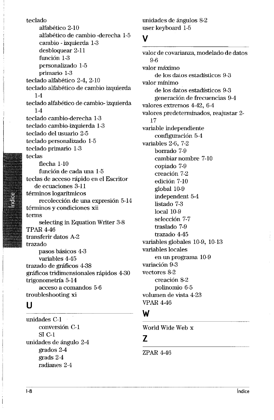 instinto Propuesta mendigo HP Calculadora Gráfica HP 49g Manual del usuario | Página 251 / 253 |  Original