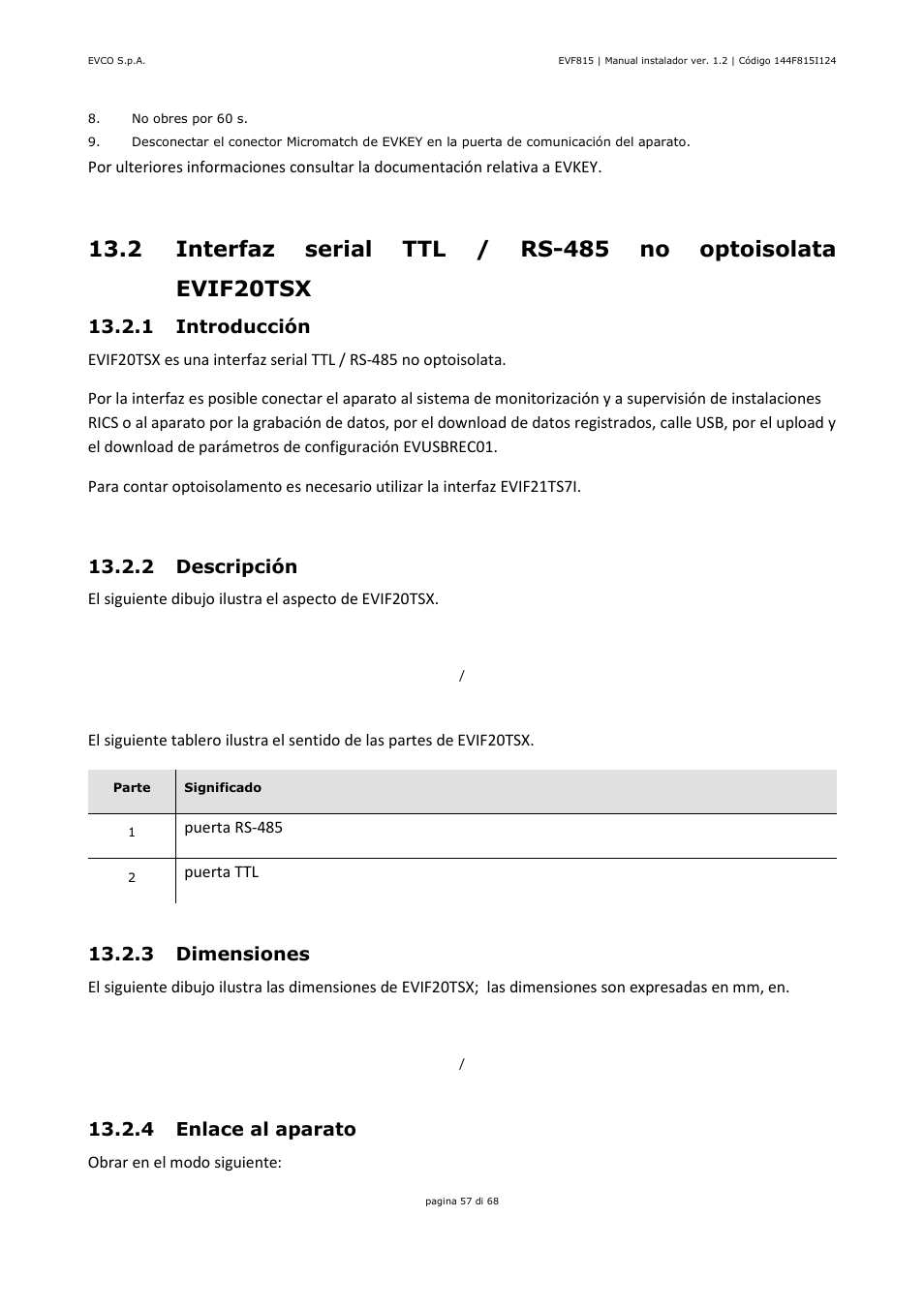 Evco Evf815p9 Manual Del Usuario Pagina 57 68