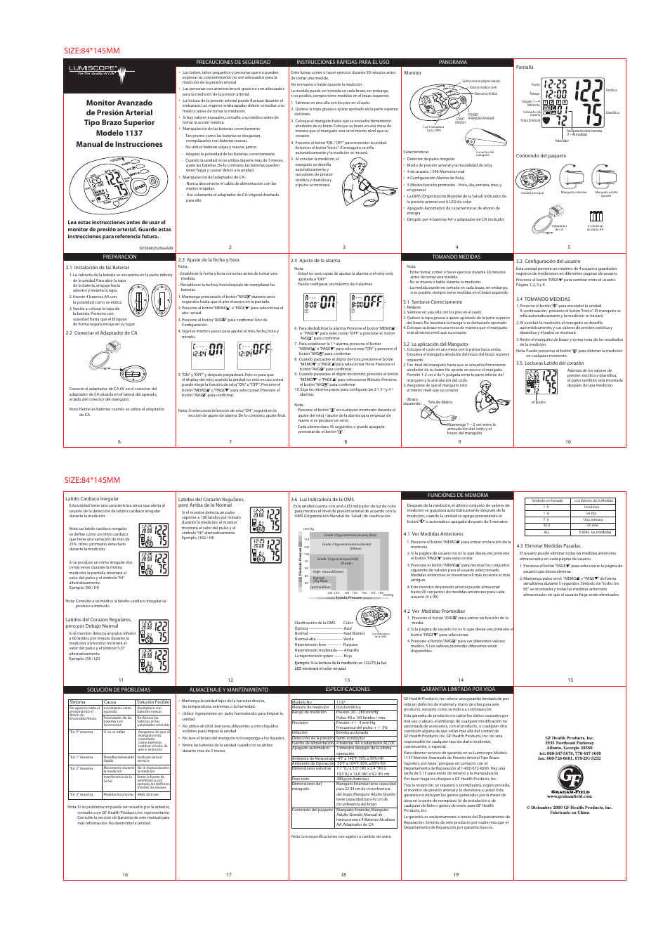 Lumiscope 1137 Manual del usuario | Páginas: 1