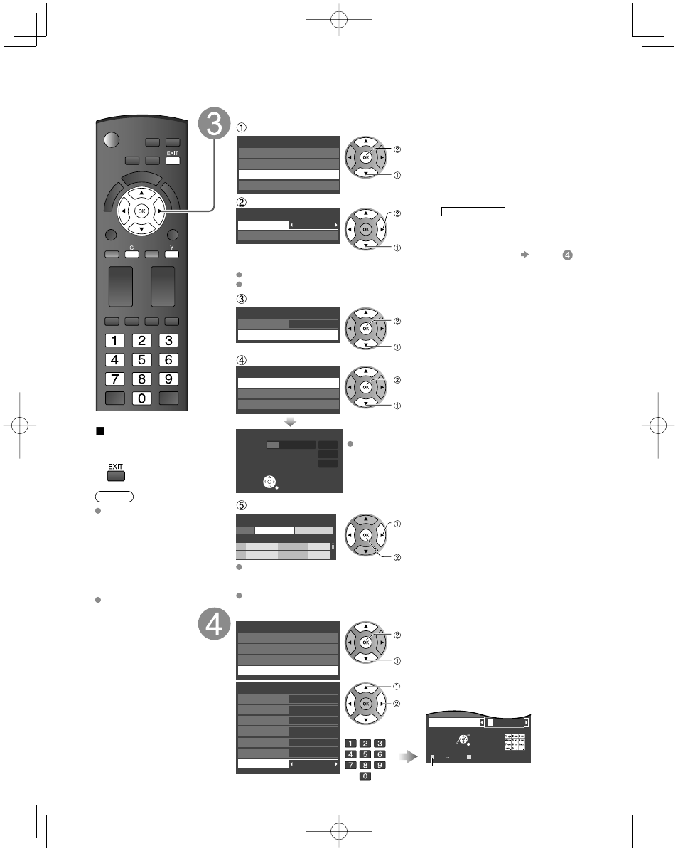 Configuración por primera vez, Continuación), Configuración automática de canales | Ajustar las etiquetas de entrada | Panasonic TC-32LX14 Manual del usuario | Página 16 / 54