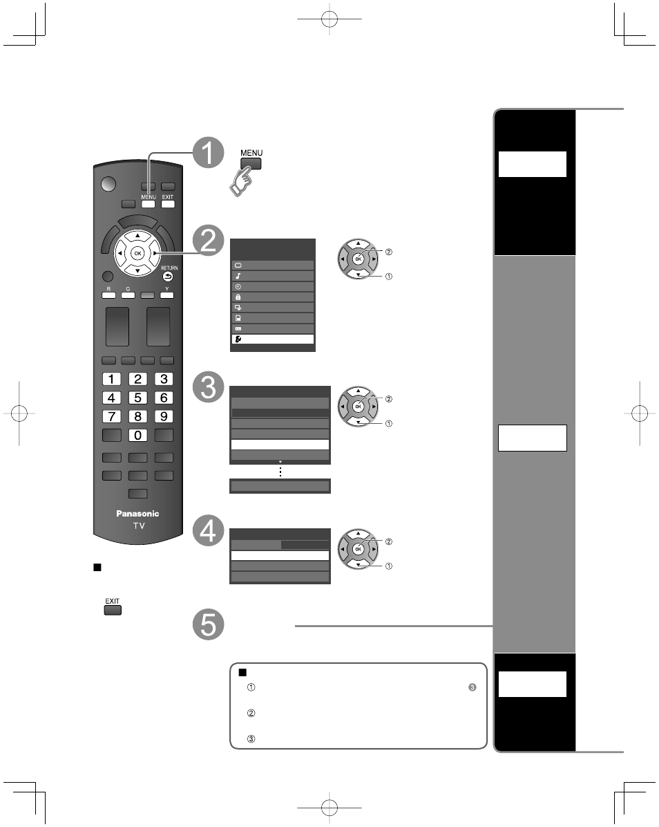 Edición y configuración de canales, Seleccione “ajuste, Seleccione “ajuste ant/cable | Seleccione la función | Panasonic TC-32LX14 Manual del usuario | Página 38 / 54