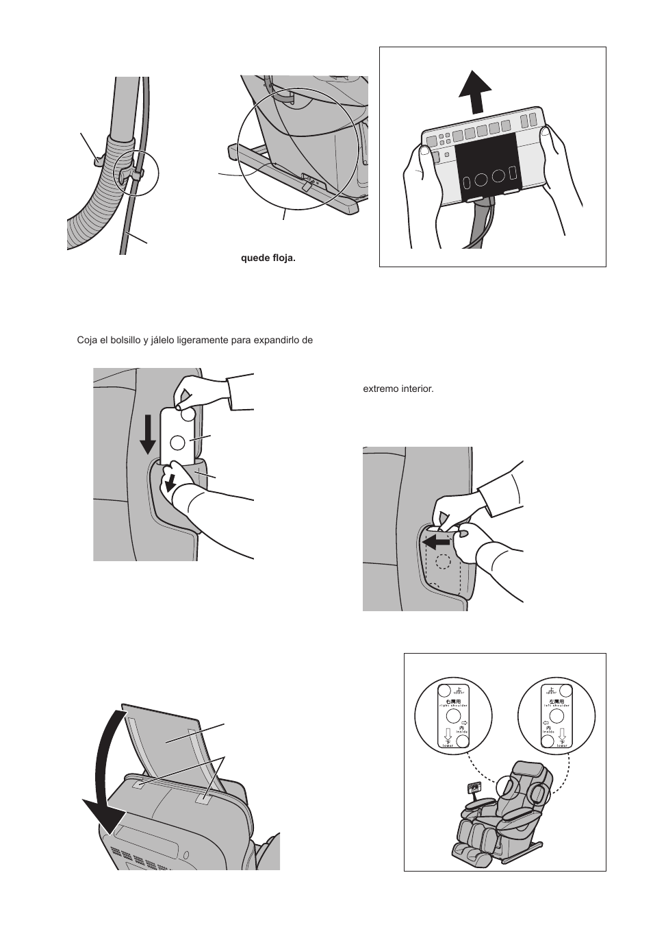 Instalación de la almohada, Inserción de la placa para el hombro | Panasonic EP30007 Manual del usuario | Página 18 / 54