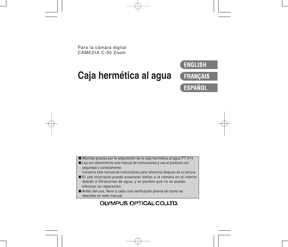 Caja hermética al agua | Olympus PT-014 Manual del usuario | Página 77 / 116