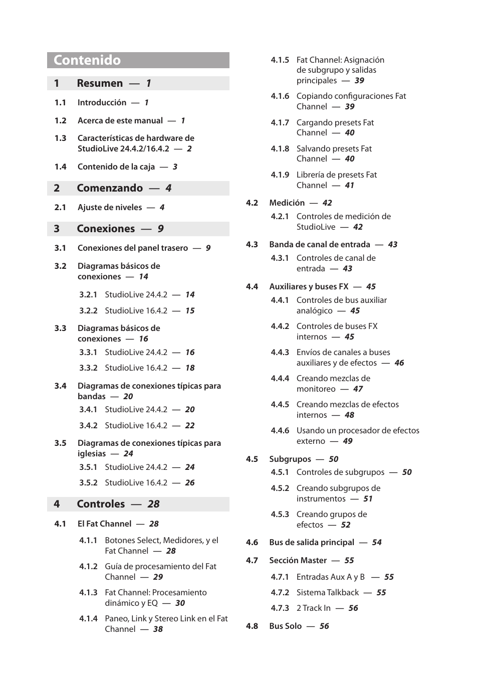 PreSonus StudioLive 24.4.2 Manual del usuario | Página 3 / 114