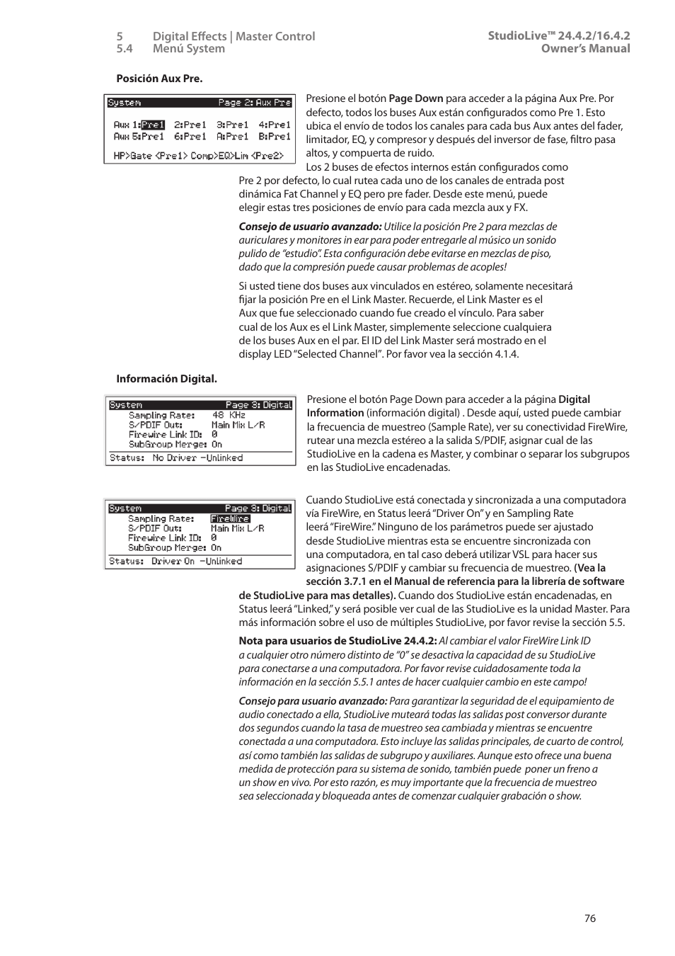 PreSonus StudioLive 24.4.2 Manual del usuario | Página 80 / 114