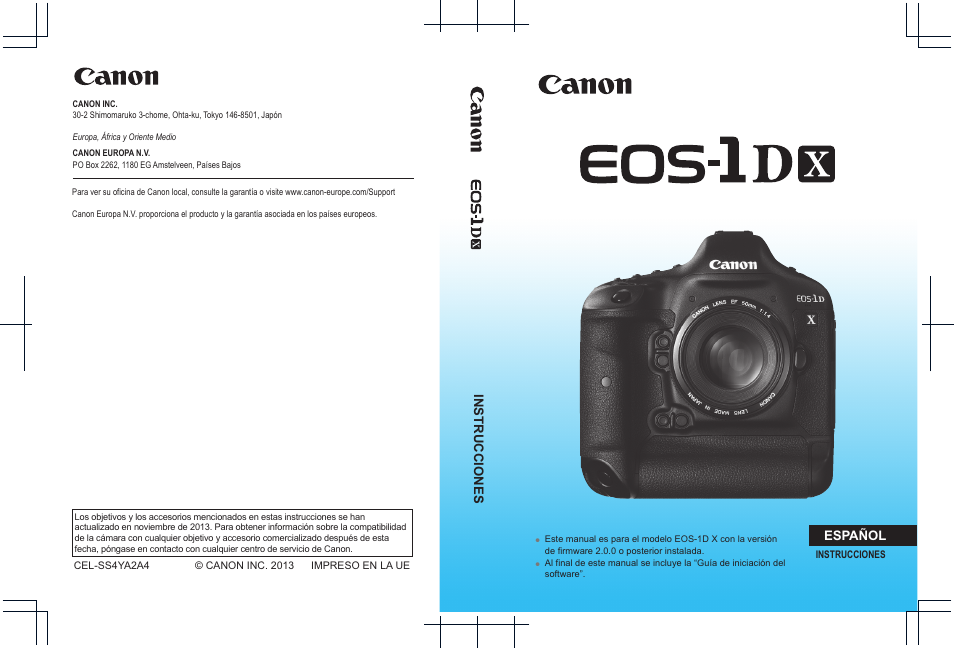 Canon EOS 1D X Manual del usuario | Páginas: 432