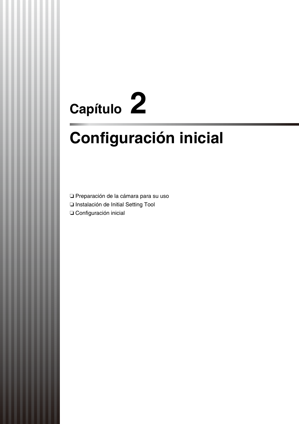 Capítulo 2 configuración inicial, Capítulo 2, Configuración inicial | Consulte el capítulo 2 “configuración inicial”) | Canon VB-S30D Manual del usuario | Página 23 / 176