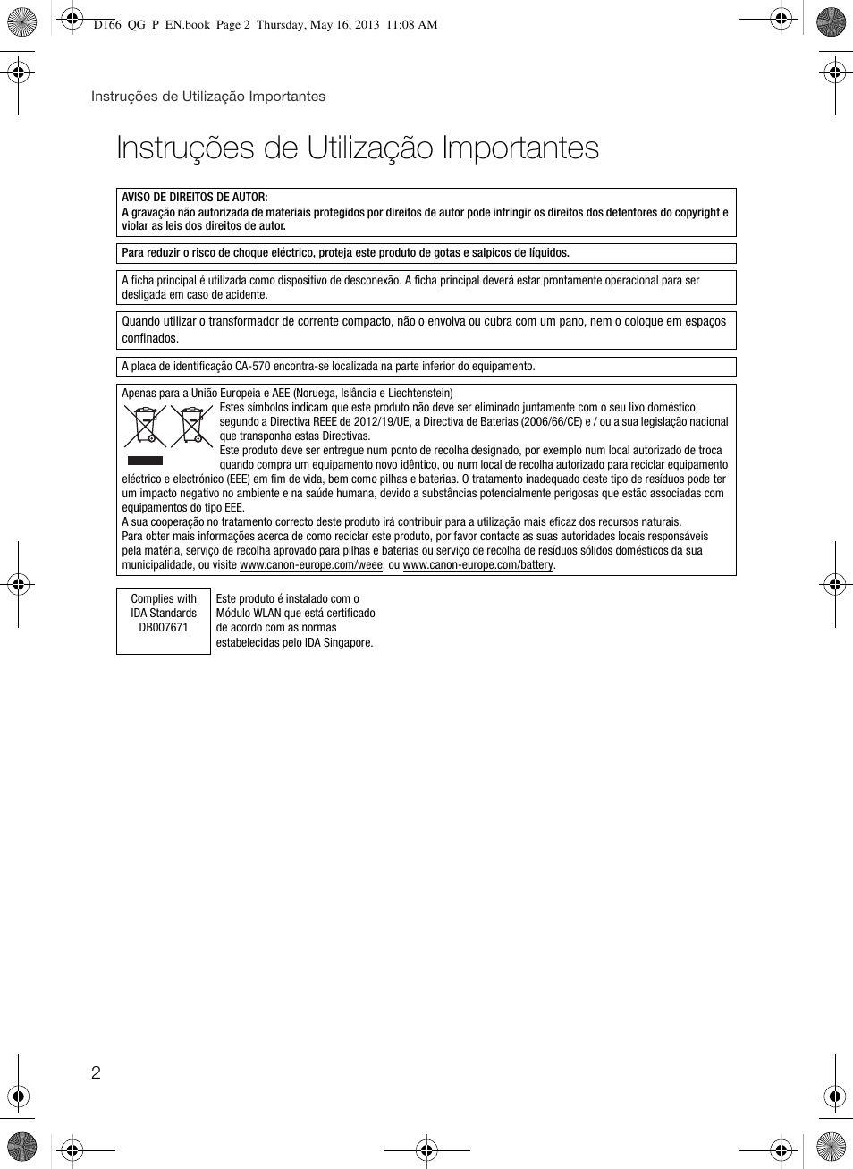 Instruções de utilização importantes | Canon LEGRIA HF G30 Manual del usuario | Página 24 / 45
