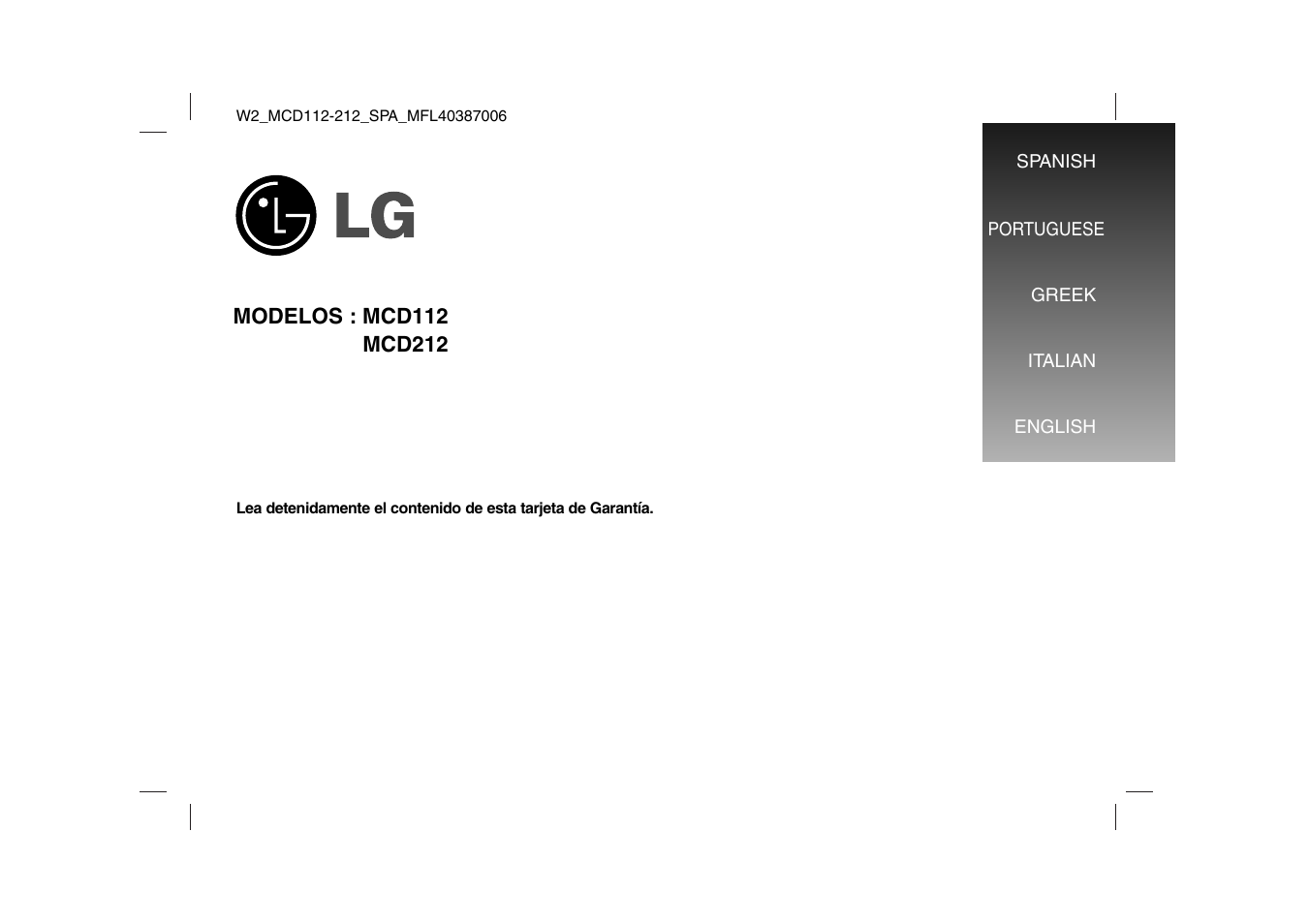 LG MCD212 Manual del usuario | Páginas: 12