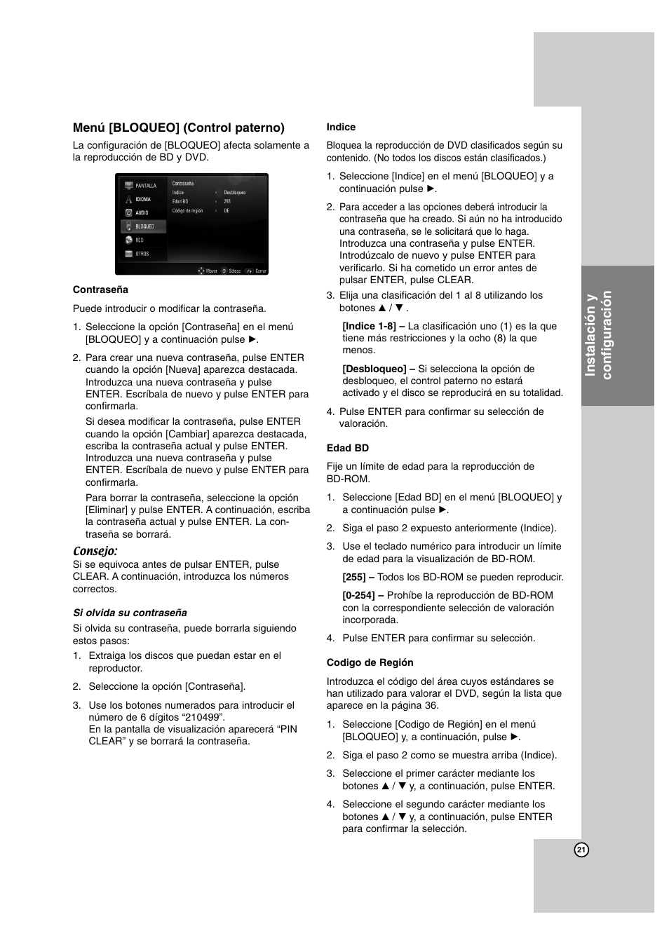 Instalación y configuración | LG BD300 Manual del usuario | Página 21 / 40