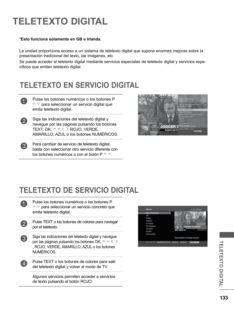 Teletexto digital, Teletexto en servicio digital, Teletexto de servicio digital | LG 55LE5300 Manual del usuario | Página 181 / 206