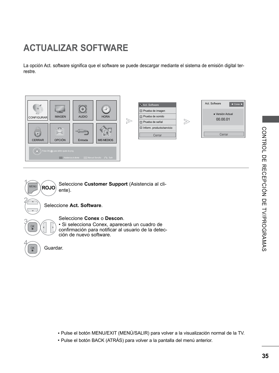 Actualizar software | LG 55LE5300 Manual del usuario | Página 83 / 206