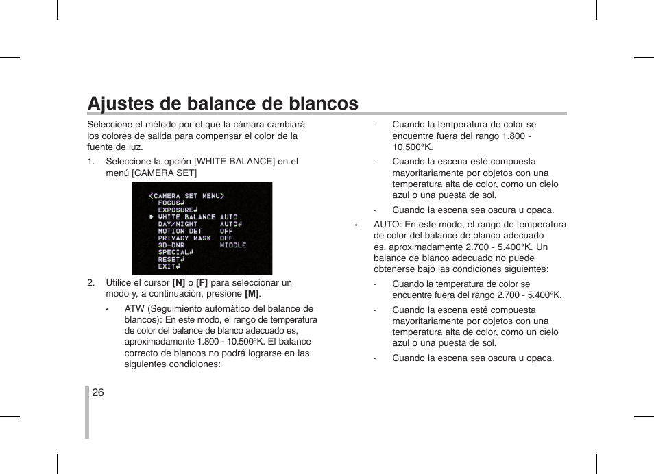 Ajustes de balance de blancos | LG LC703P-B Manual del usuario | Página 26 / 46