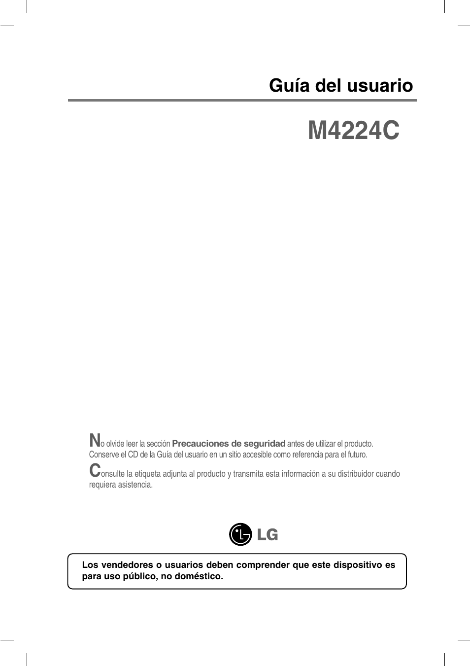 LG M4224C-BA Manual del usuario | Páginas: 74