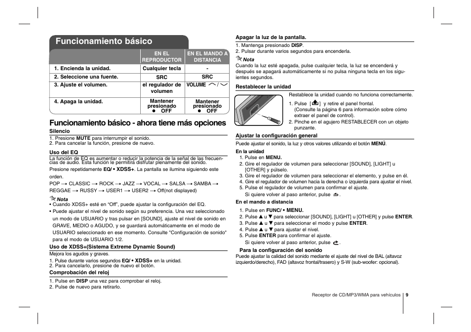 Funcionamiento básico, Funcionamiento básico - ahora tiene más opciones | LG LCS500UR Manual del usuario | Página 9 / 16