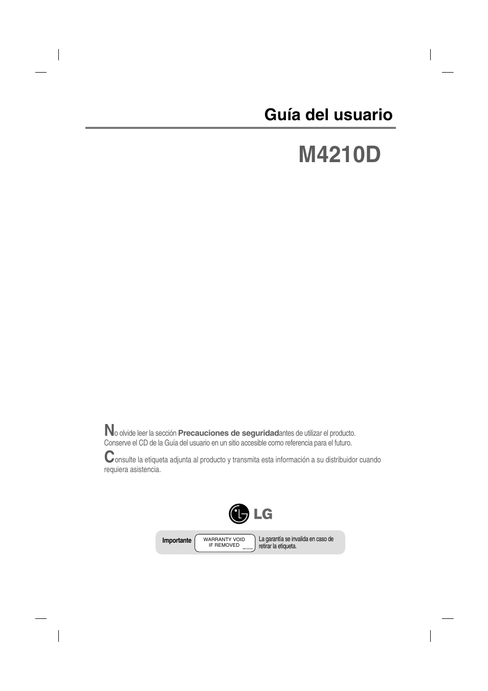 LG M4210D-B21 Manual del usuario | Páginas: 50