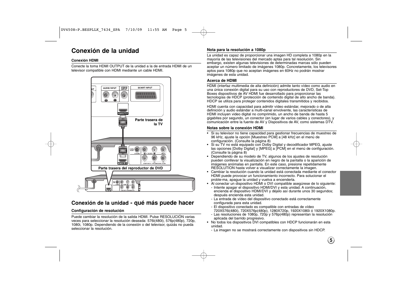 Conexión de la unidad, Qué más puede hacer | LG DVX450H Manual del usuario | Página 5 / 15