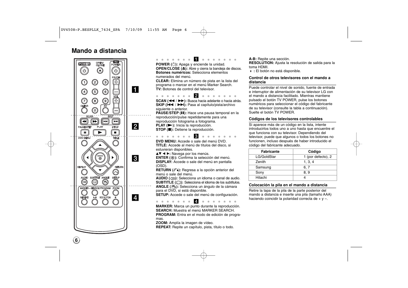 LG DVX450H Manual del usuario | Página 6 / 15