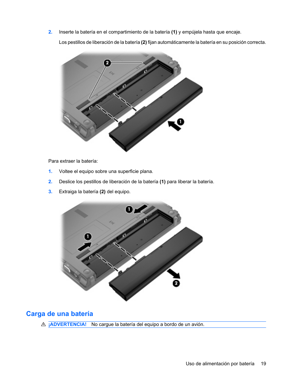 Carga de una batería | HP PC miniatura HP 5103 Manual del usuario | Página 29 / 137