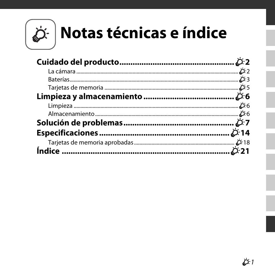 Notas técnicas e índice | Nikon COOLPIX-L830 Manual del usuario | Página 179 / 204