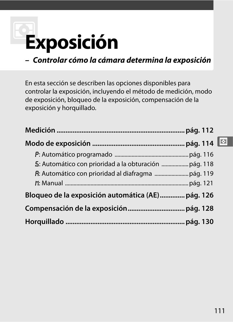 Exposición | Nikon D700 Manual del usuario | Página 137 / 472