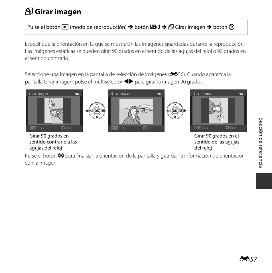 Girar imagen, F girar imagen | Nikon COOLPIX-L29 Manual del usuario | Página 109 / 156