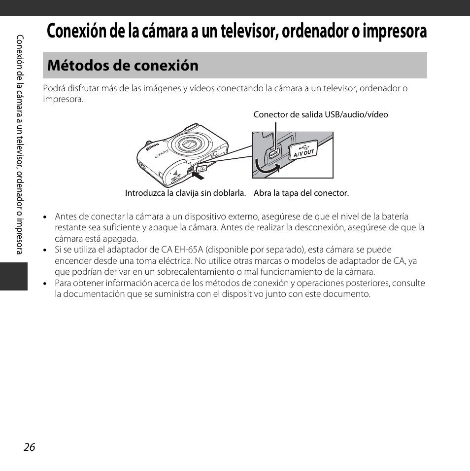 Métodos de conexión | Nikon COOLPIX-L29 Manual del usuario | Página 46 / 156
