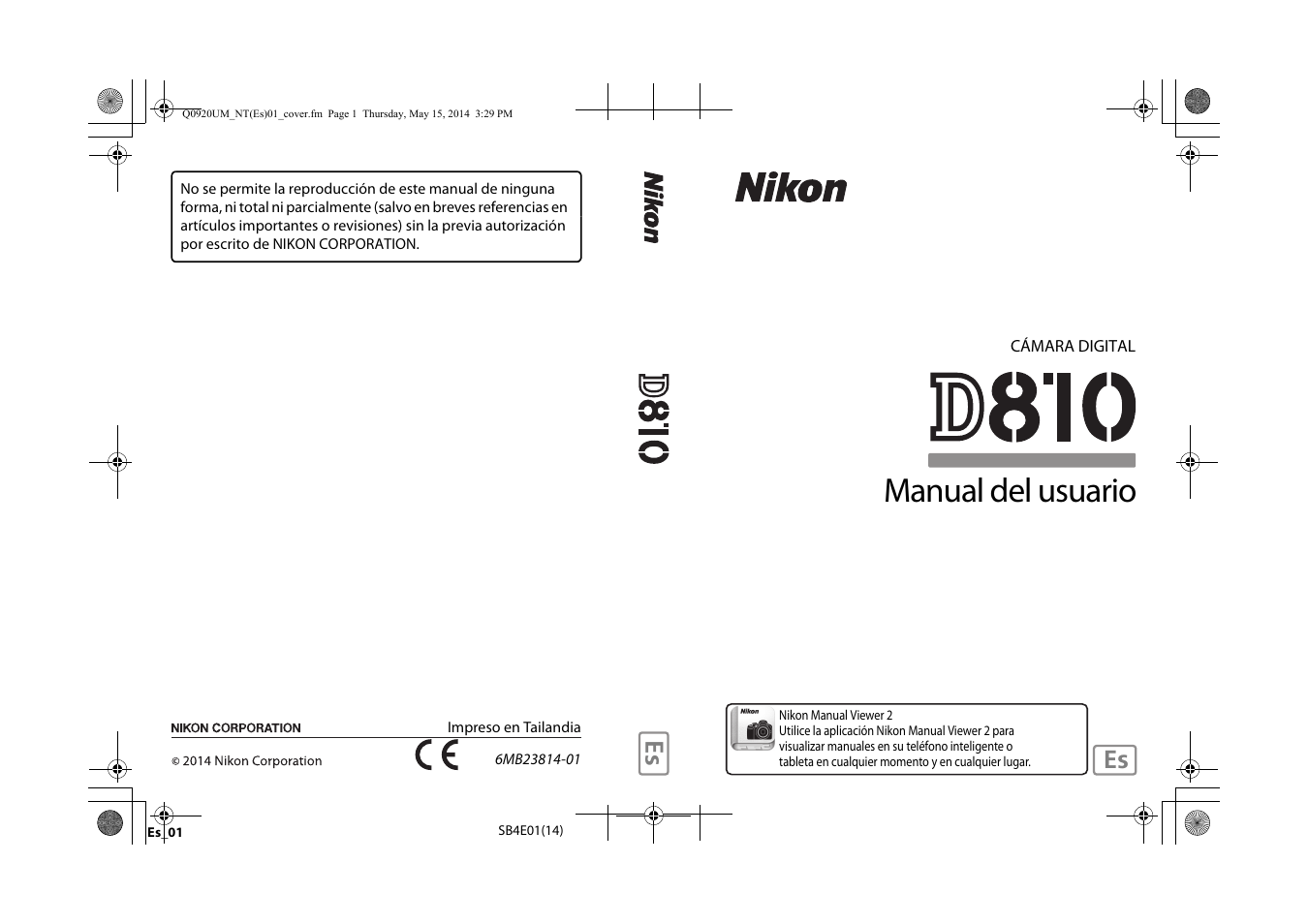 Nikon D810 Manual del usuario | Páginas: 530
